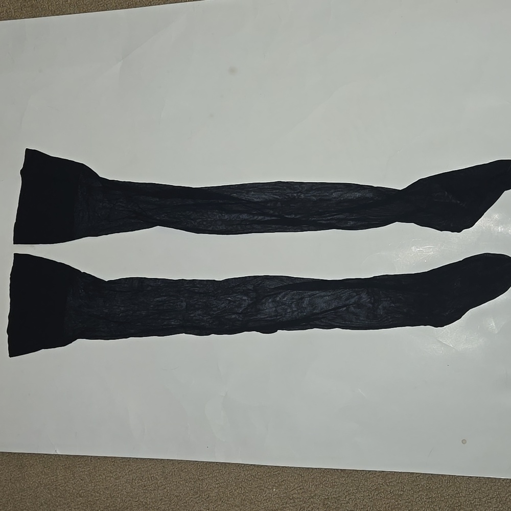 Victoria's Secret Black Thigh High Stockings S